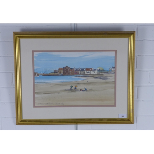 182 - DOROTHY BRUCE PAI (AMERICAN/SCOTTISH), WEST BAY, NORTH BERWICK, signed ink and watercolour, framed u... 