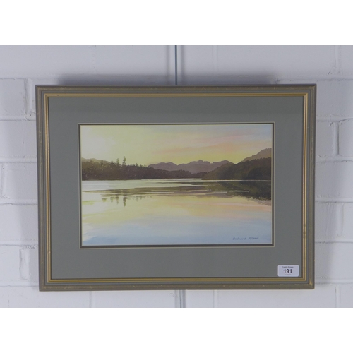 191 - RICHARD ALDRED D.A. (Edin),Sunset signed watercolour, framed under glass and labelled verso, 33 x 25... 