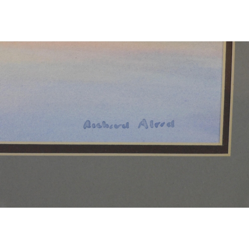 191 - RICHARD ALDRED D.A. (Edin),Sunset signed watercolour, framed under glass and labelled verso, 33 x 25... 