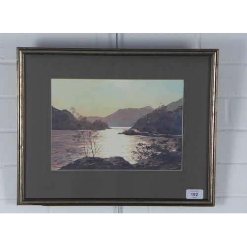 192 - RICHARD ALDRED D.A. (Edin), Twilight, signed watercolour, framed under glass and labelled verso, 29 ... 