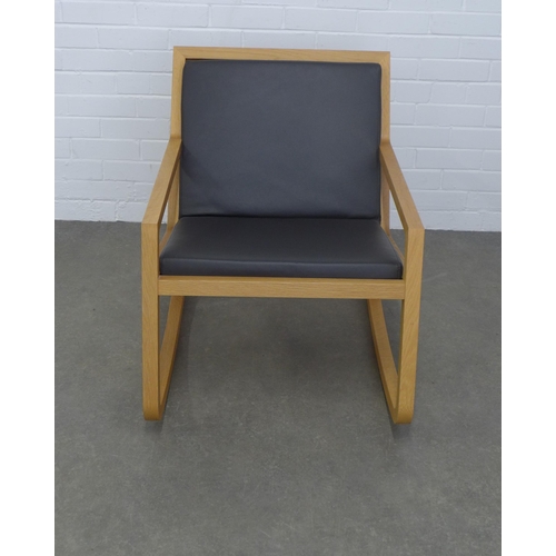 212 - Contemporary light oak rocking chair, likely designed by  James Harrison for Habitat, 60 x 73cm.