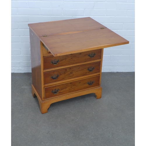 218 - Yew wood Batchelors chest,61 x 77 x 33cm.