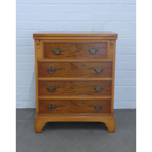 218 - Yew wood Batchelors chest,61 x 77 x 33cm.