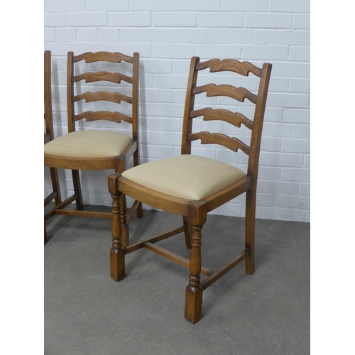 220 - Set of four elm ladderback chairs, 46 x 87 x 41cm. (4)