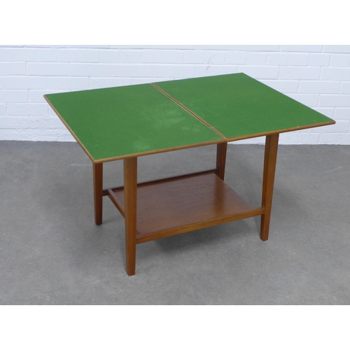 224 - Vintage / retro teak fold over card table, 66 x 57 x 46cm.