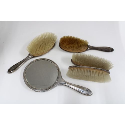 23 - Birmingham silver backed dressing table brush set,  (5)