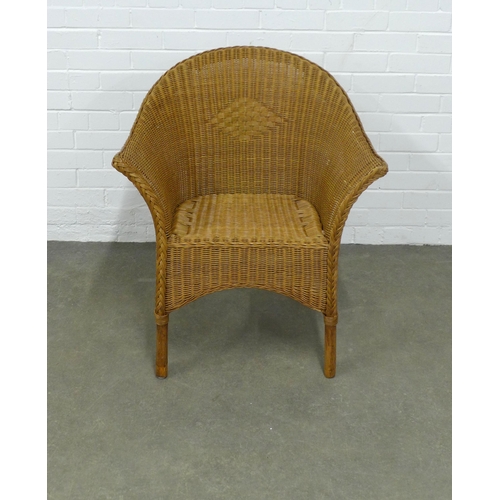 230 - Wicker armchair, 75 x 84 x 43cm.