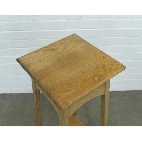 250 - Light oak two tier torchere/plant stand, 34 x 92cm.