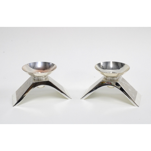 305 - WMF Modernist candlesticks  (2) 12 x 7cm.