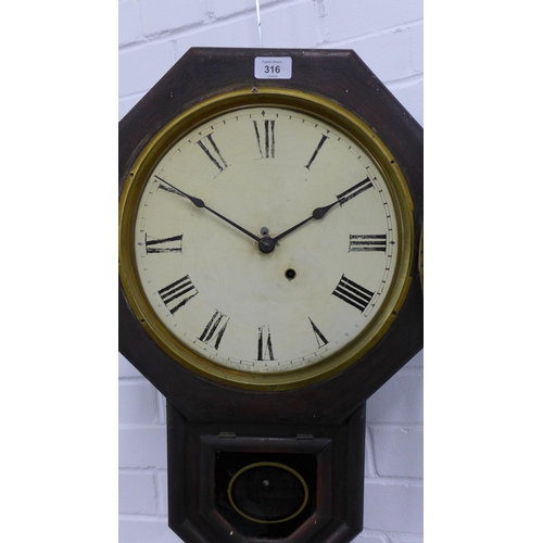 316 - American drop dial wall clock