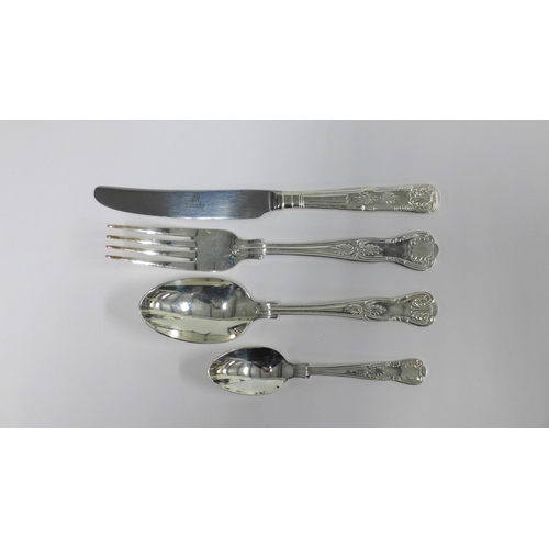 329 - Silver plated cutlery canteen containing a suite of Queens pattern flatware