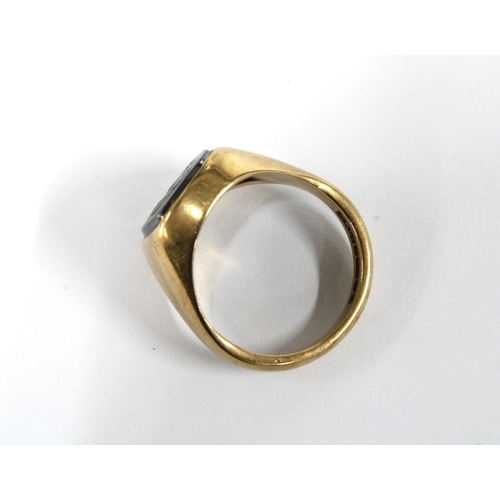 50 - 9ct gold hematite  intaglio ring, Birmingham 1994, size N