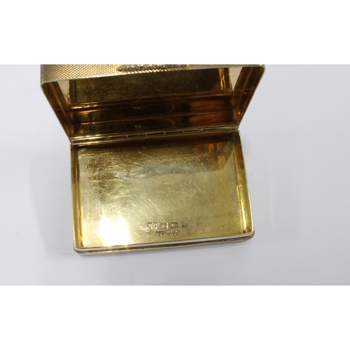 66 - Silver gilt box, Garrards & Co, Birmingham 1959, 18 x 5cm