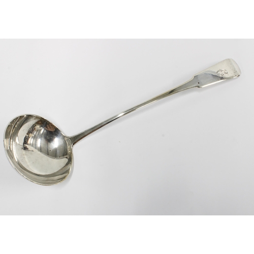 74 - Georgian silver soup ladle, Edinburgh 1814, 34cm