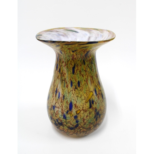 81 - Large art glass vase, baluster form with wide flaring rim, 18 x 25cm.