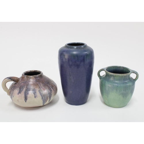 84 - UPCHURCH POTTERY to include a high shouldered vase, twin handled pot and another with a single handl... 