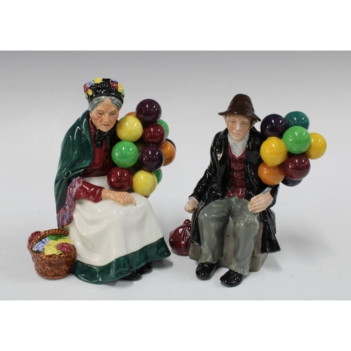 93 - Royal Doulton figures The Old Balloon Seller HN1315 & The Balloon Man HN1954 (2) 20cm.