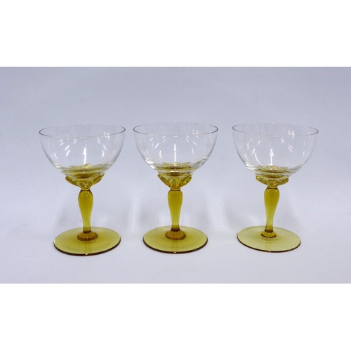 375 - Ten vintage cocktail and wine glasses, various designs (10)