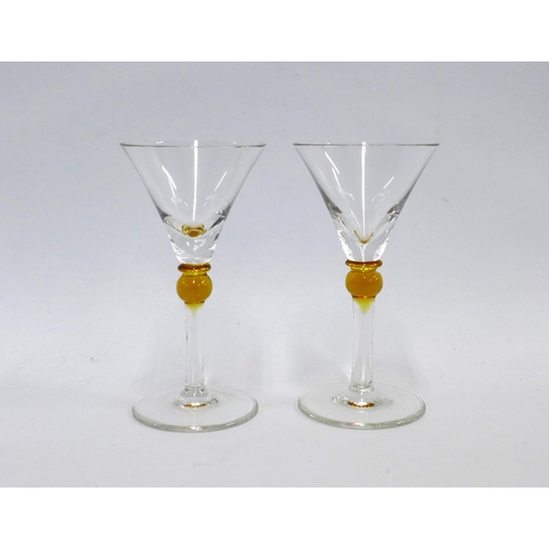 375 - Ten vintage cocktail and wine glasses, various designs (10)