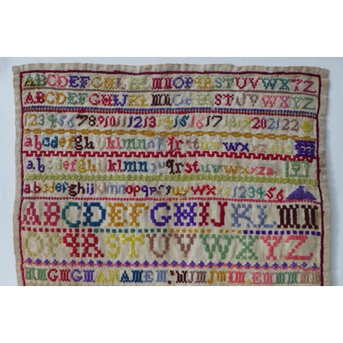 379 - Alphabet Sampler, unframed, 28 x 40cm