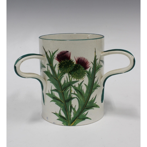 103 - Wemyss Ware thistles pattern tyg, impressed and printed marks, 19 x 14cm.