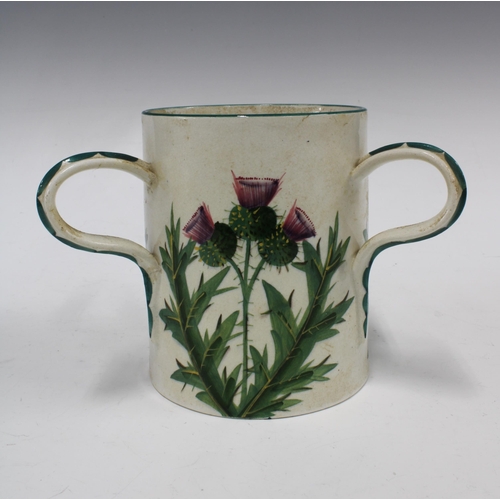 105 - Wemyss Ware thistles pattern tyg, impressed marks, 20 x 15cm.