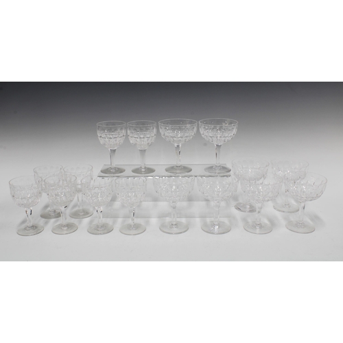 126 - A set of facet cut drinking glasses (16) 9.5 x 11.5cm.