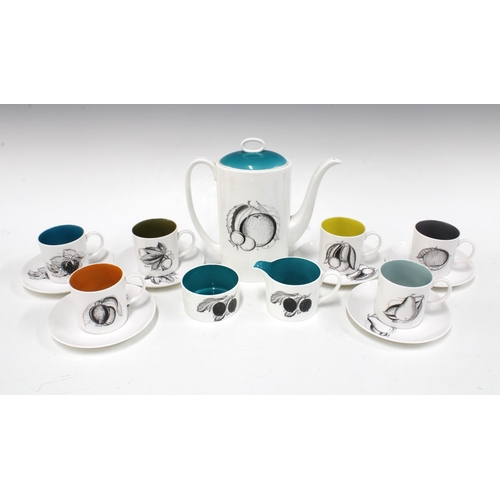 149 - Susie Cooper bone china Black fruit coffee set