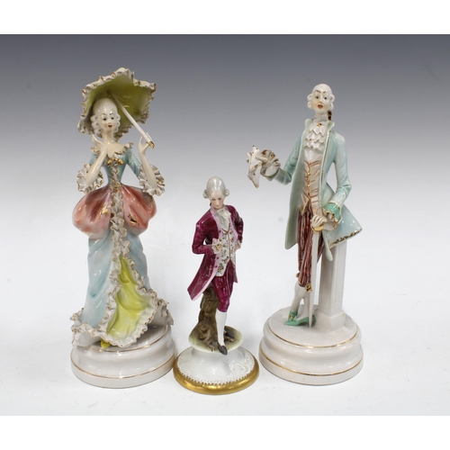 150 - A pair of Capodimonte figures and another (3) 28cm.