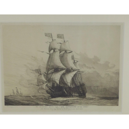 169 - HAROLD WYLLIE (BRITISH, 1880-1973) The Soveraigne of the Seas, pencil signed print, framed under gla... 