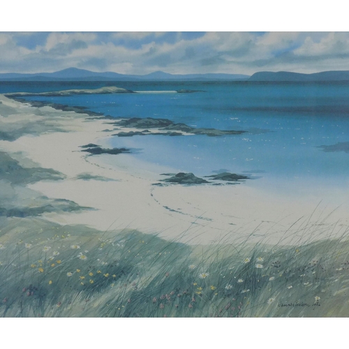 170 - JIM NICHOLSON (SCOTTISH 1924 - 1996) NORTH END, IONA, signed Artist's Proof print, framed under glas... 