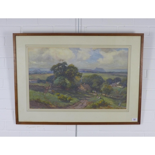 192 - JAMES KINNEAR (Scottish 1846 - 1917) untitled landscape watercolour, signed and framed under glass, ... 