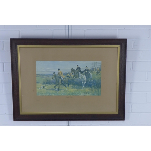 199 - Three hunting prints, under glass within oak frames, size overall including frame 79 x 58cm (3)