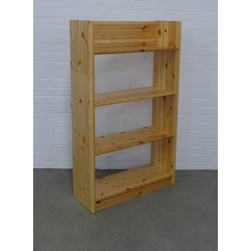 221 - Modern pine open bookcase, 80 x 136 x 30cm.