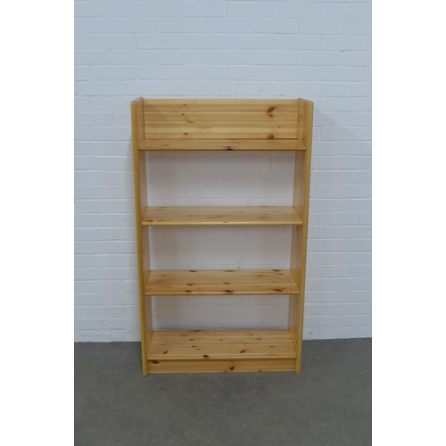 221 - Modern pine open bookcase, 80 x 136 x 30cm.