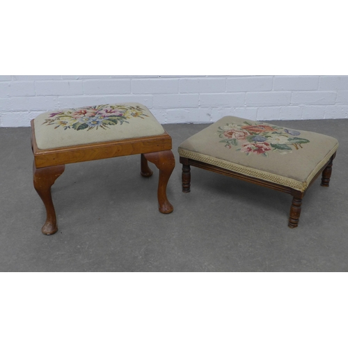 222 - Two footstools, one stamped 