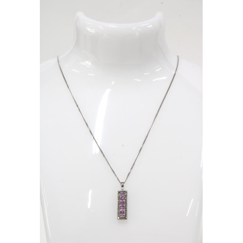 23 - 9ct white gold pendant necklace, stamped 375