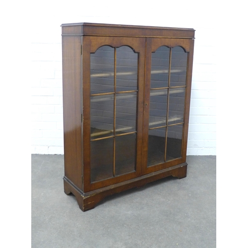 232 - Mahogany display cabinet, pair of glazed doors and plinth base,  88 x 112 x 30cm.