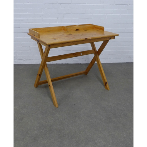 245 - Pine folding desk and stand with chair, 90 x 75 x 56cm. (2)