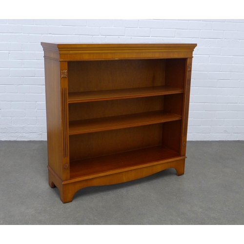 246 - Yew wood open bookcase, 99 x 96 x 31cm.