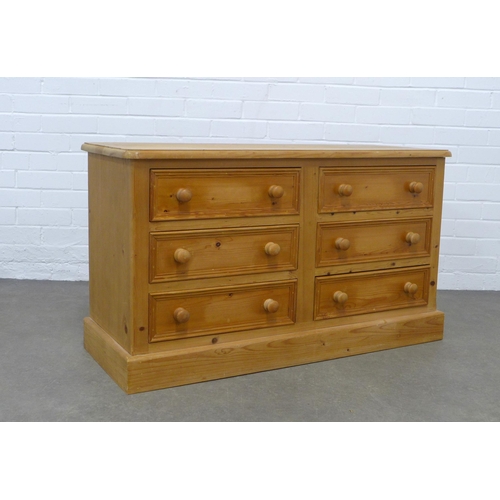 248 - Pine chest, with six short drawers, 108 x 62 x 40cm.