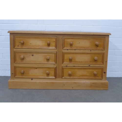 248 - Pine chest, with six short drawers, 108 x 62 x 40cm.