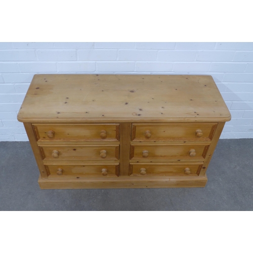 248 - Pine chest, with six short drawers, 108 x 62 x 40cm.