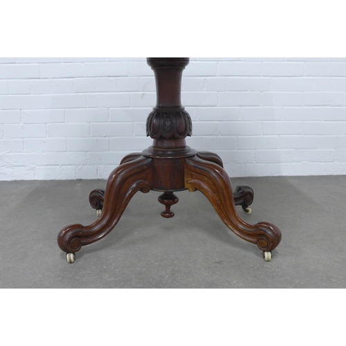 260 - Victorian inlaid centre table,  the octagonal rosewood top with a satinwood border comprising detail... 