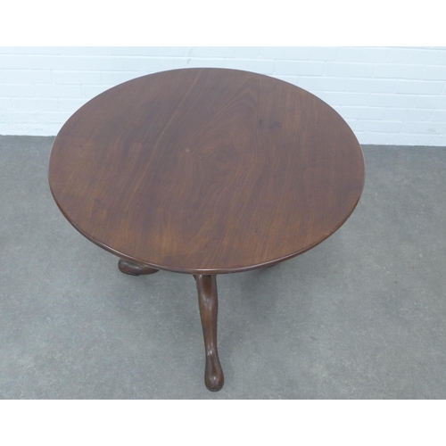 264 - Georgian mahogany tilt top table, circular top on a birdcage base with tripod legs, 88 x 72cm.