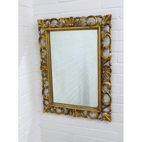 267 - A gilt framed rectangular wall mirror, 58 x 78cm.