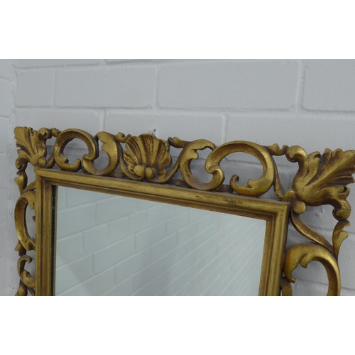 267 - A gilt framed rectangular wall mirror, 58 x 78cm.