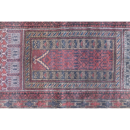 273 - Persian prayer mat  with red field, 152 x 92cm.