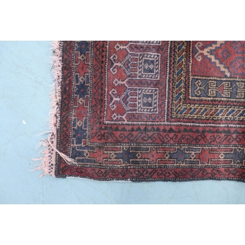 273 - Persian prayer mat  with red field, 152 x 92cm.