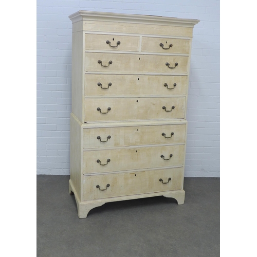 279 - A chest on chest, typical design and form with a painted scumble finish 105 x 76 x 57cm.